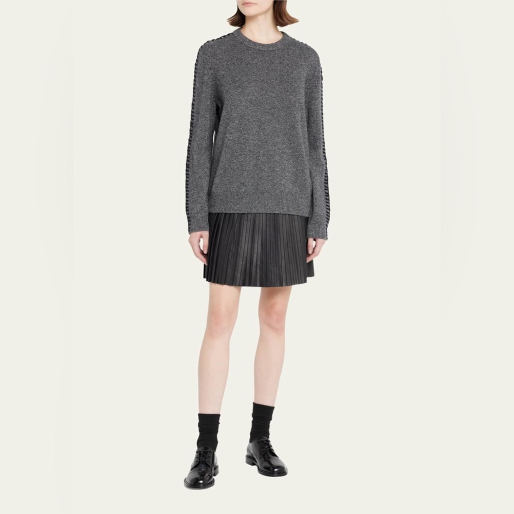 NWT Theory Blanket-stitch Cashmere Pullover Sweater